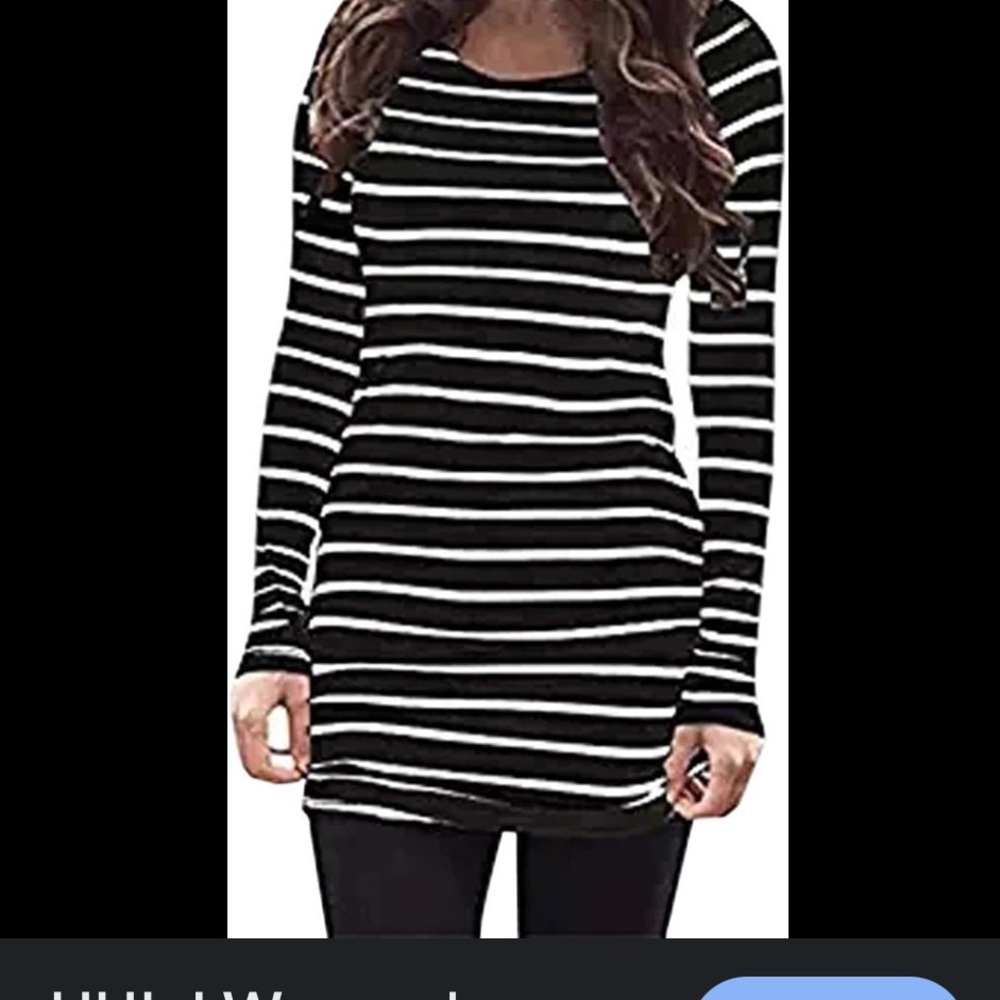50%offw❤️ Hailey & Co NWOT black white with Rouching on Sides Stripes S-L